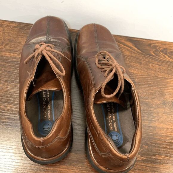 Rockport Leather Upper Lace Up Closed Toe Oxford Shoes Chestnut Brown Size 9M - Picture 8 of 9